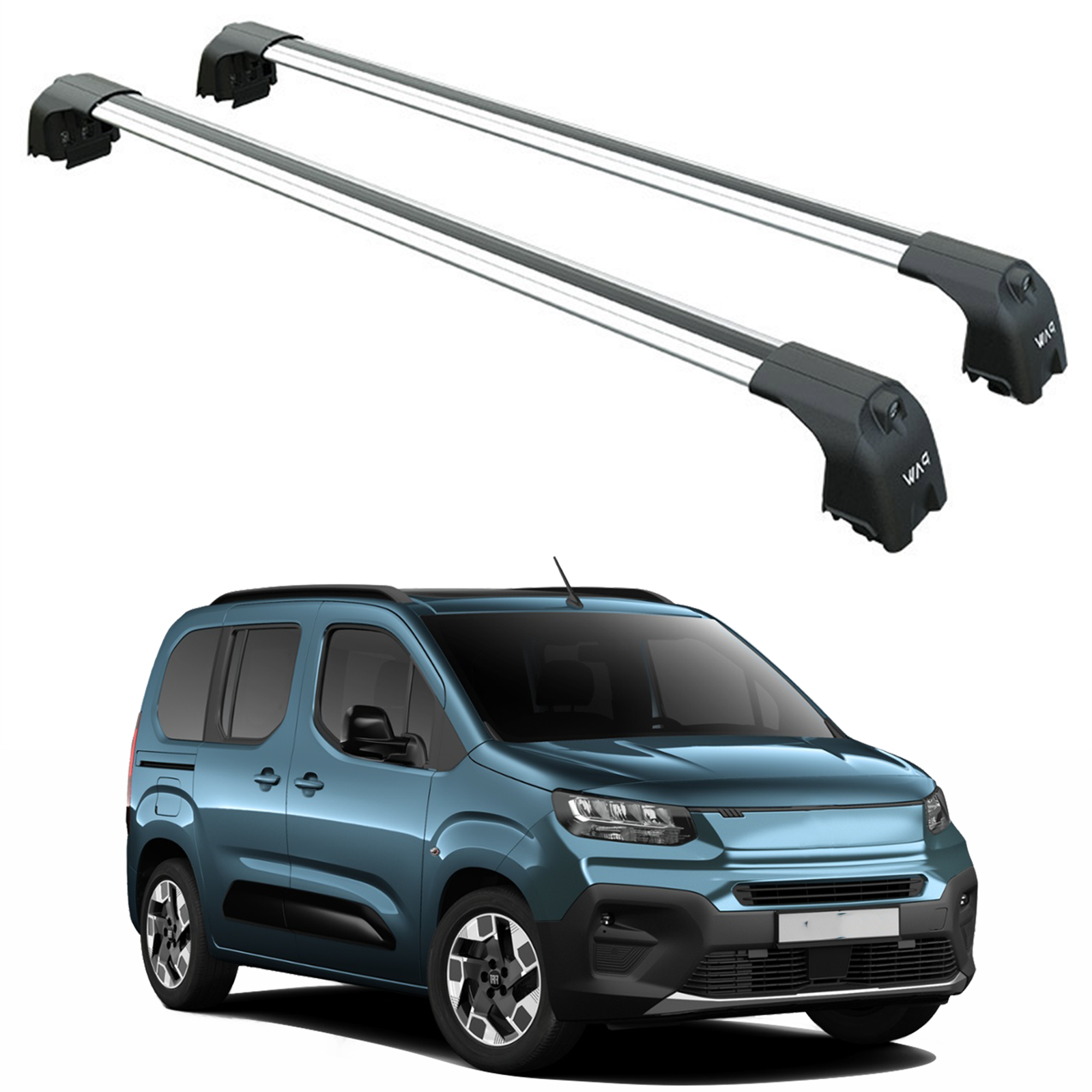 For Fiat Doblo 2023-2025 Roof Rack System, Aluminum Cross Bar, Flush Rail, Silver For Fiat Doblo 2023-2025 Roof Rack System, Aluminum Cross Bar, Flush Rail, Silver